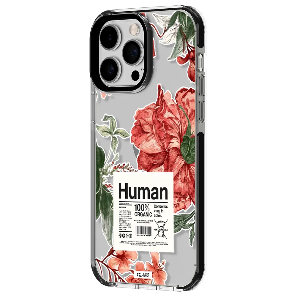a cover of a book with flowers Apple iPhone 14 pro max impact black border Case