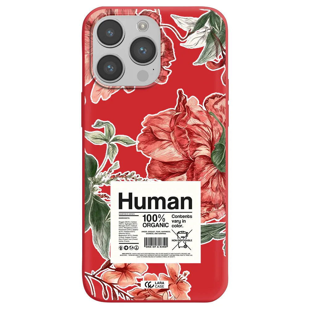 a cover of a book with flowers Apple iPhone 14 pro max Silicone Imperial Red Case