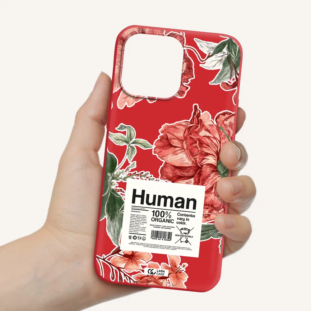 a cover of a book with flowers Apple iPhone 14 pro max Silicone Imperial Red Case