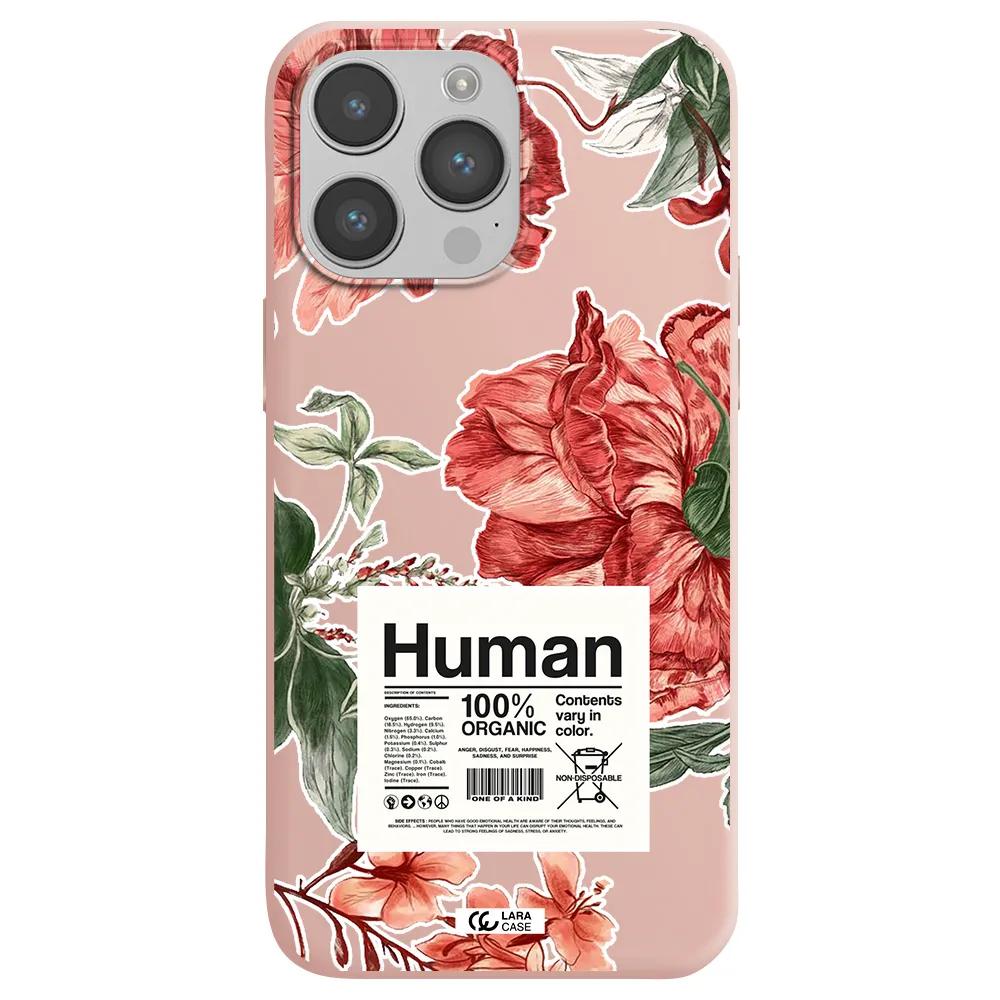 a cover of a book with flowers Apple iPhone 14 pro max Silicone pastel pink Case