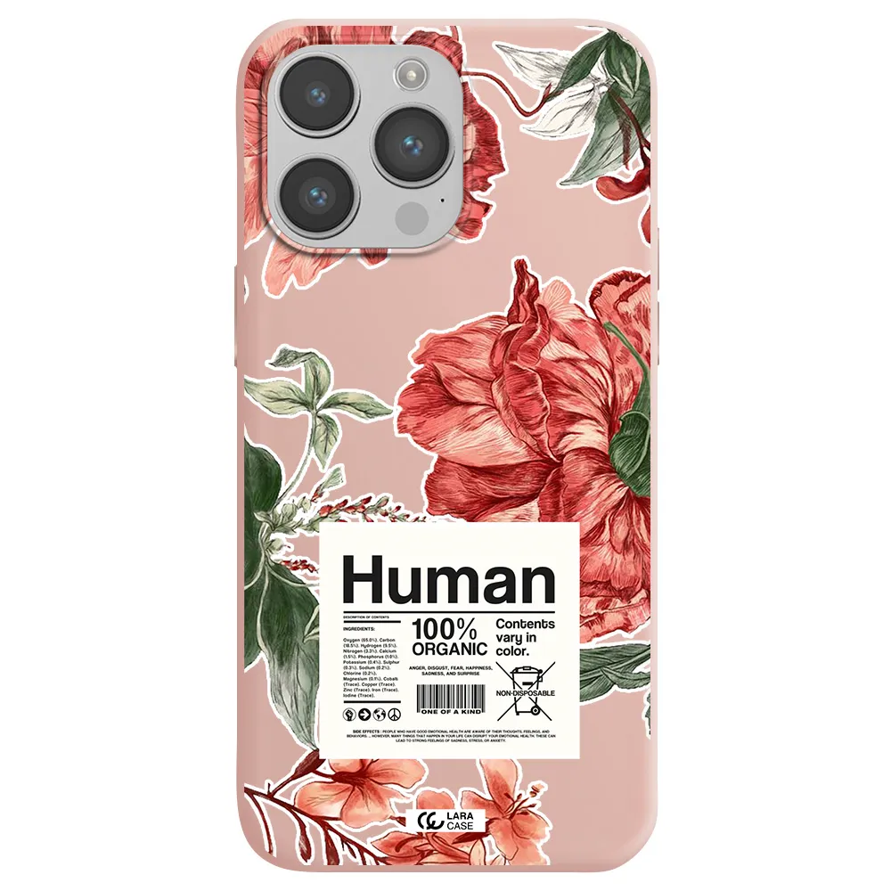 a cover of a book with flowers Apple iPhone 14 pro Silicone pastel pink Case