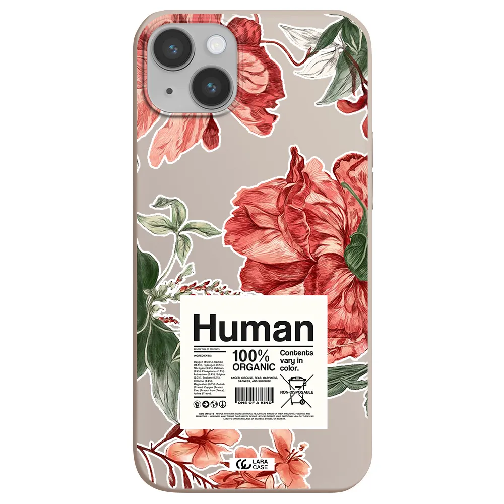 a cover of a book with flowers Apple iPhone 14 Silicone Stone Case