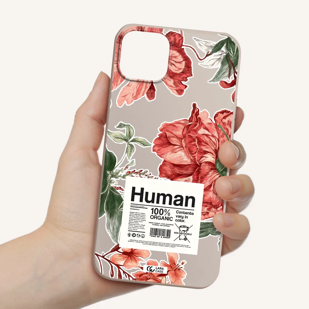 a cover of a book with flowers Apple iPhone 14 Silicone Stone Case