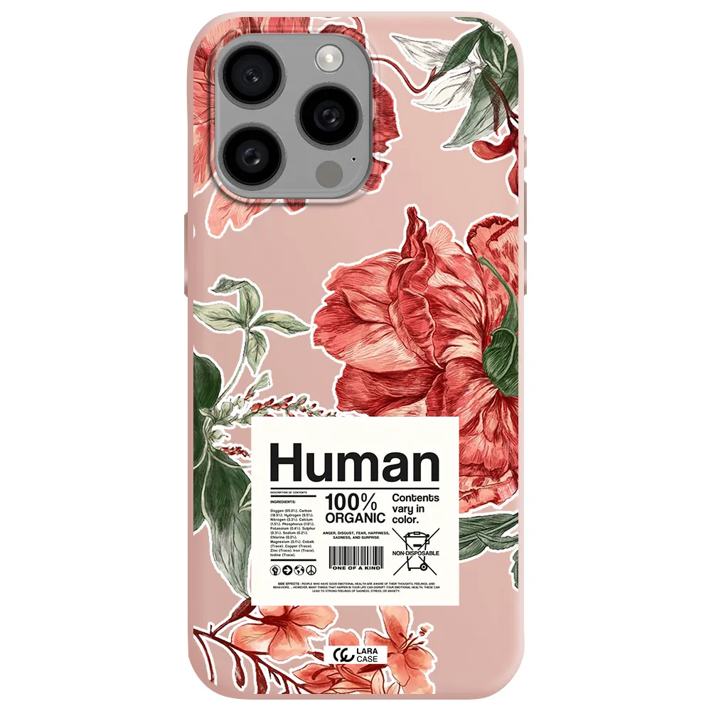 a cover of a book with flowers Apple Iphone 15 Pro max Silicone pastel pink Case