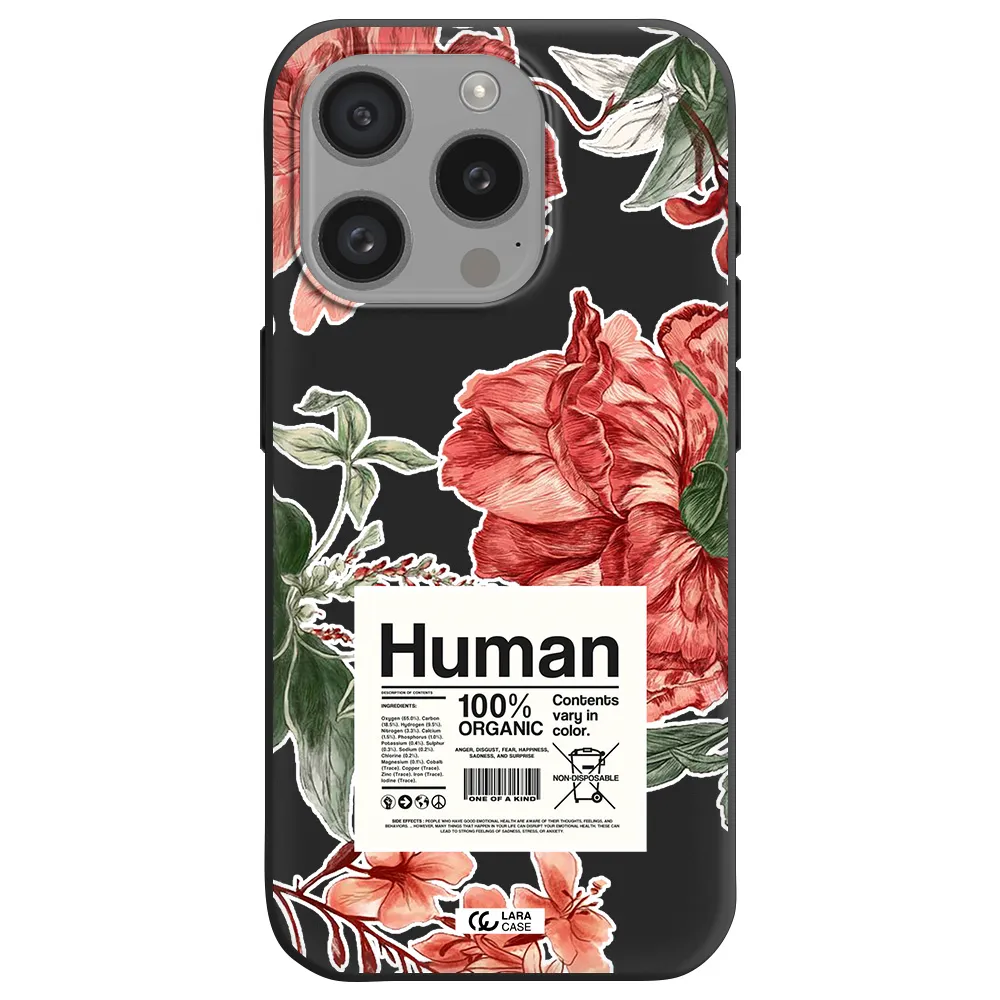 A Cover Of A Book With Flowers Apple Iphone 15 Pro Silicone Black Case