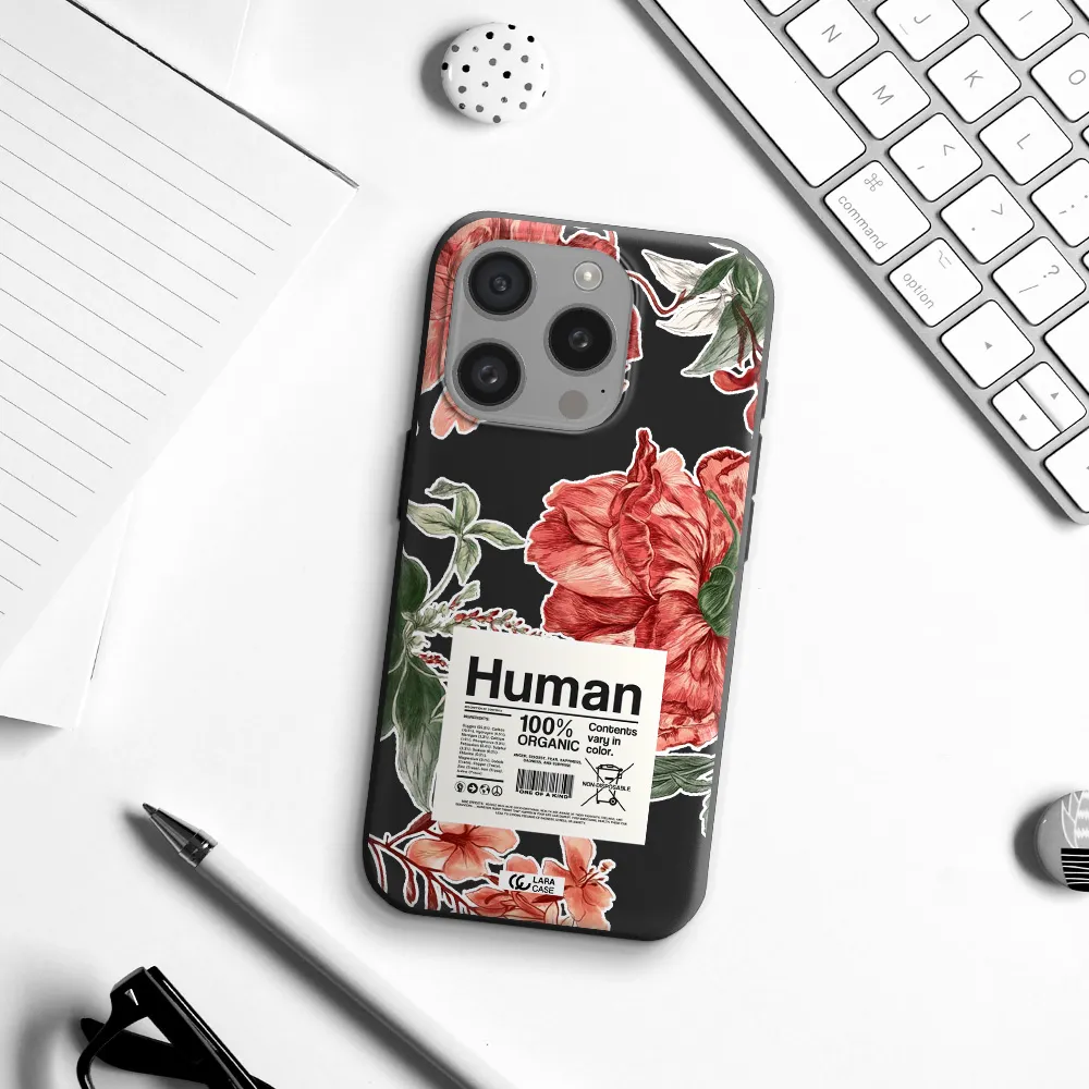 A Cover Of A Book With Flowers Apple Iphone 15 Pro Silicone Black Case