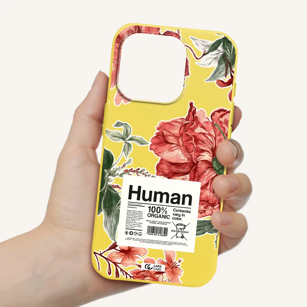 A Cover Of A Book With Flowers Apple Iphone 15 Pro Silicone Canary Yellow Case