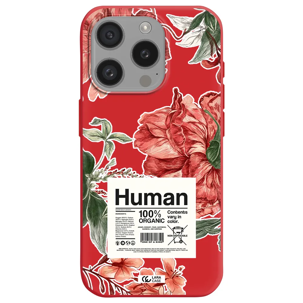 A Cover Of A Book With Flowers Apple Iphone 15 Pro Silicone Imperial Red Case