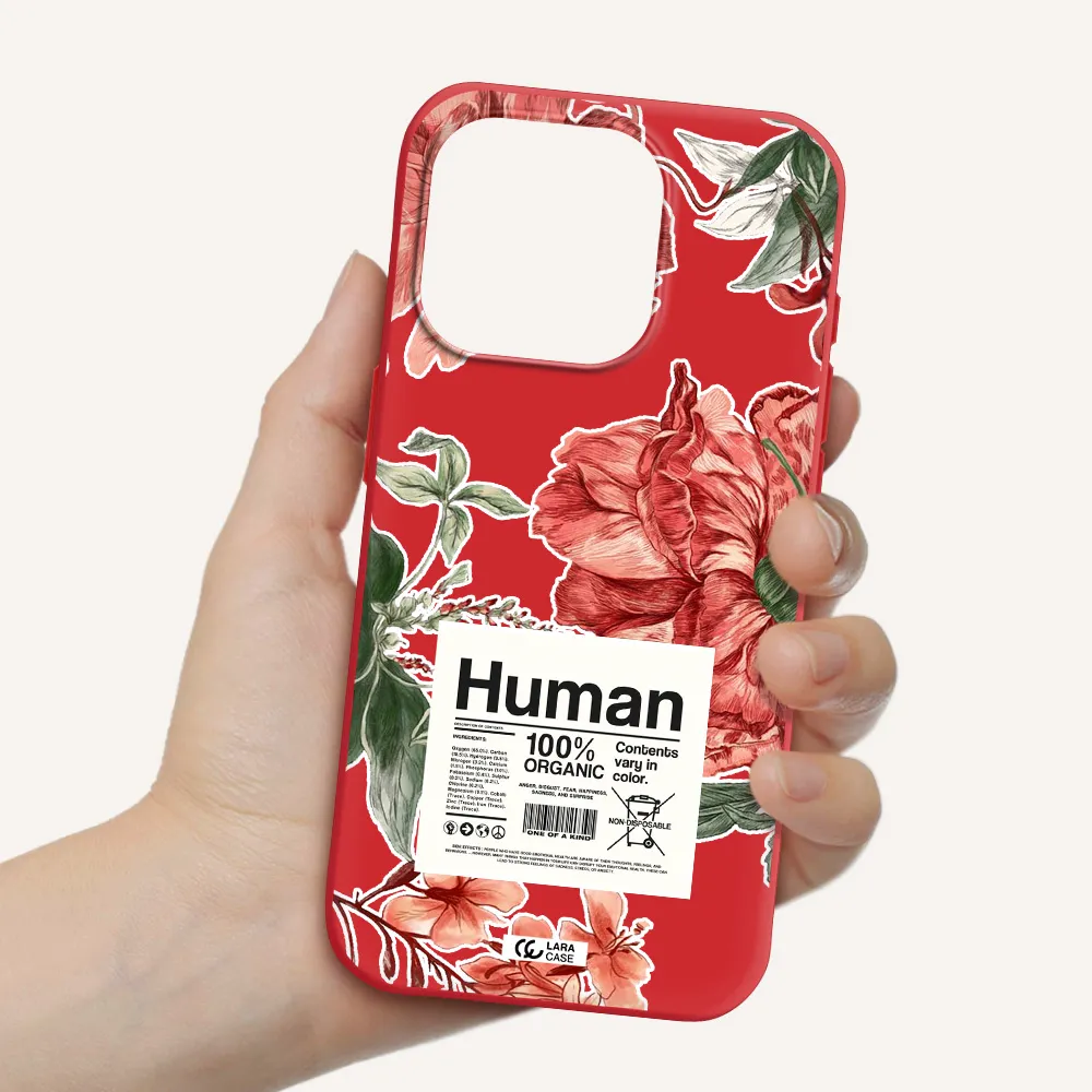 A Cover Of A Book With Flowers Apple Iphone 15 Pro Silicone Imperial Red Case