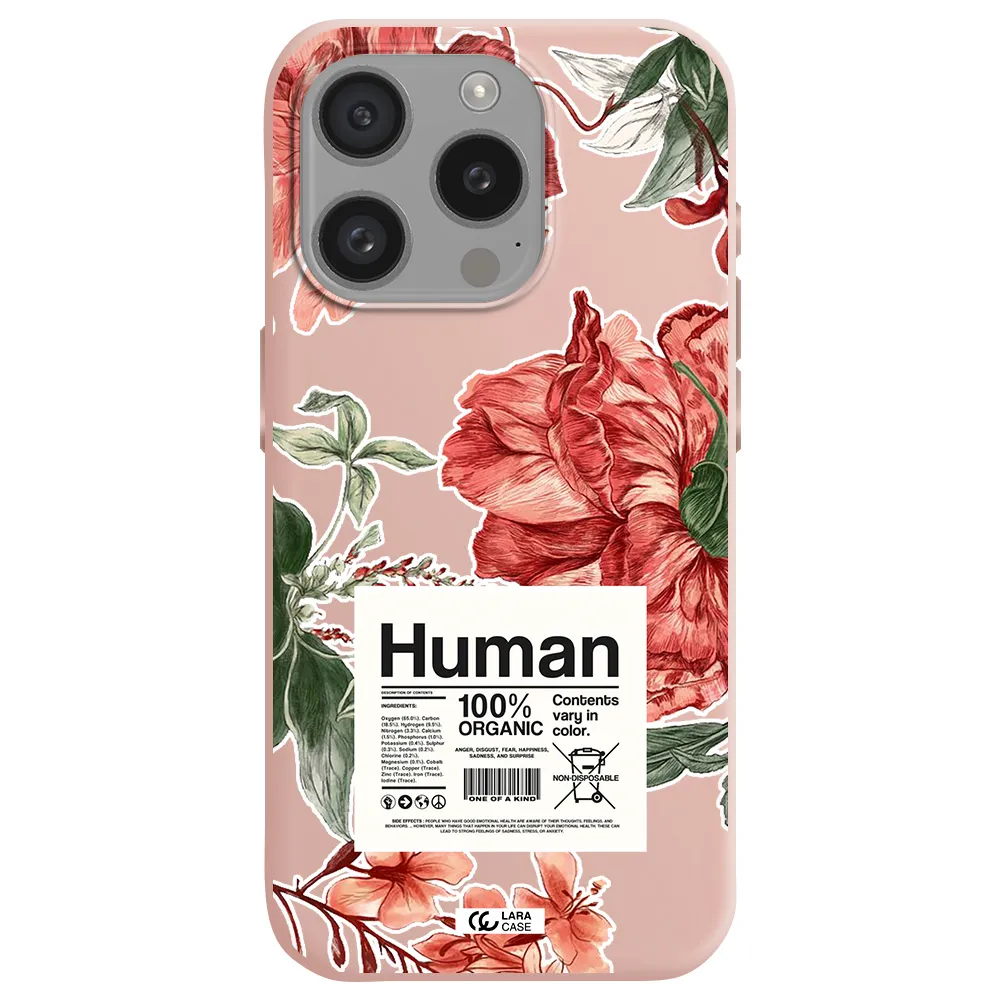 A Cover Of A Book With Flowers Apple Iphone 15 Pro Silicone Pastel Pink Case
