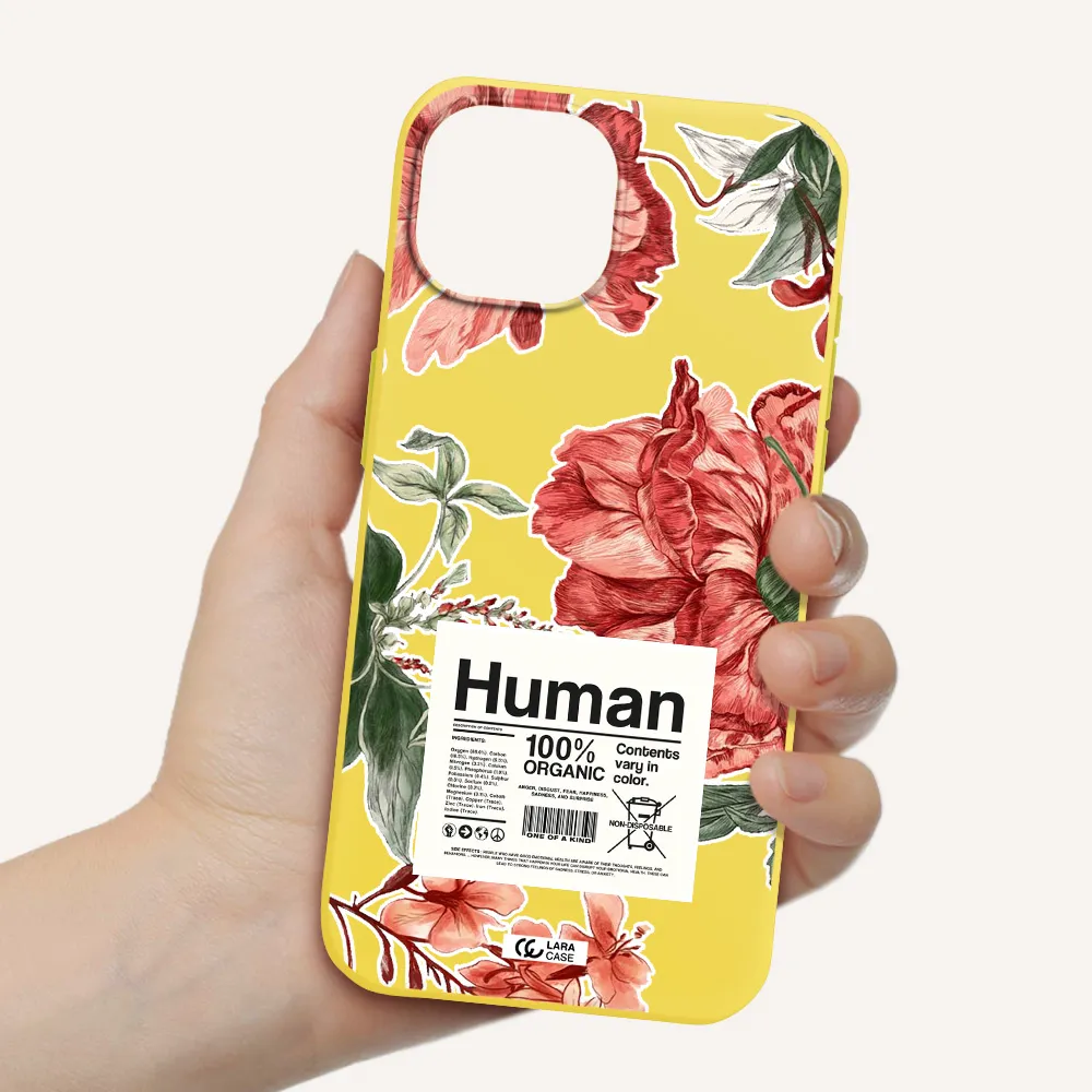 a cover of a book with flowers Apple iPhone 15 Silicone canary yellow Case