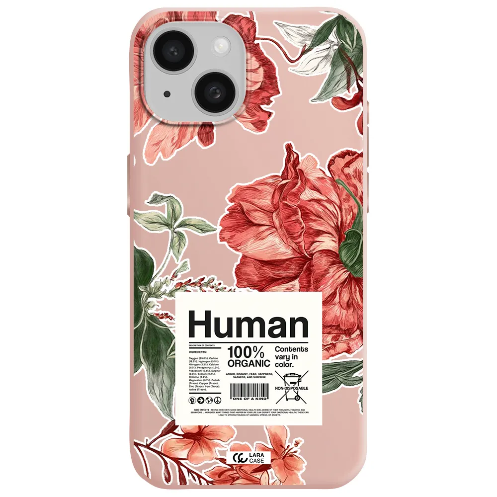 A Cover Of A Book With Flowers Apple Iphone 15 Silicone Pastel Pink Case