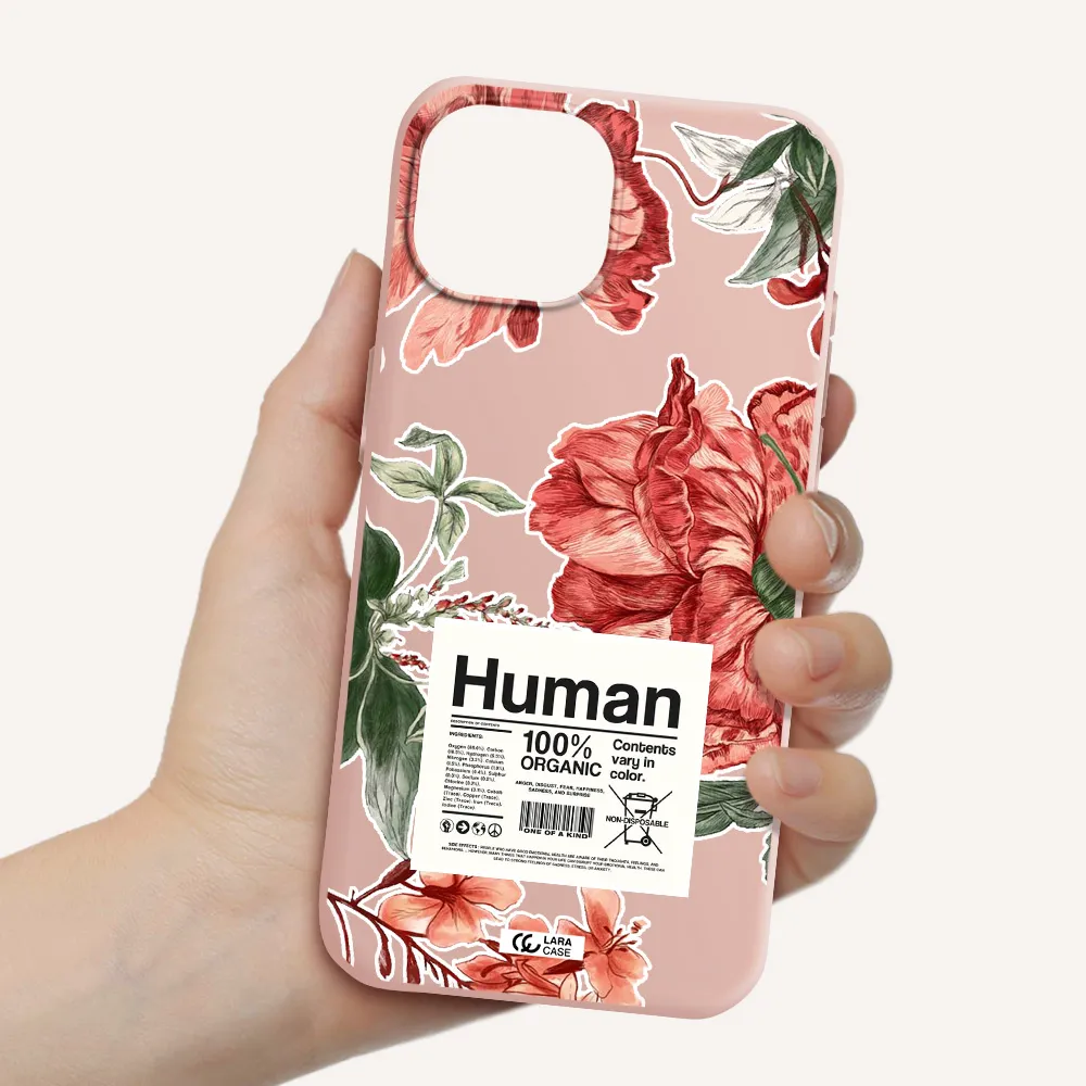 A Cover Of A Book With Flowers Apple Iphone 15 Silicone Pastel Pink Case