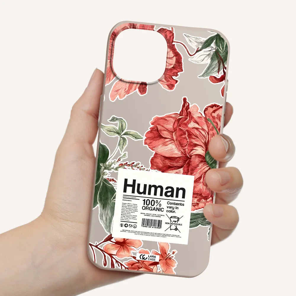 a cover of a book with flowers Apple iPhone 15 Silicone Stone Case