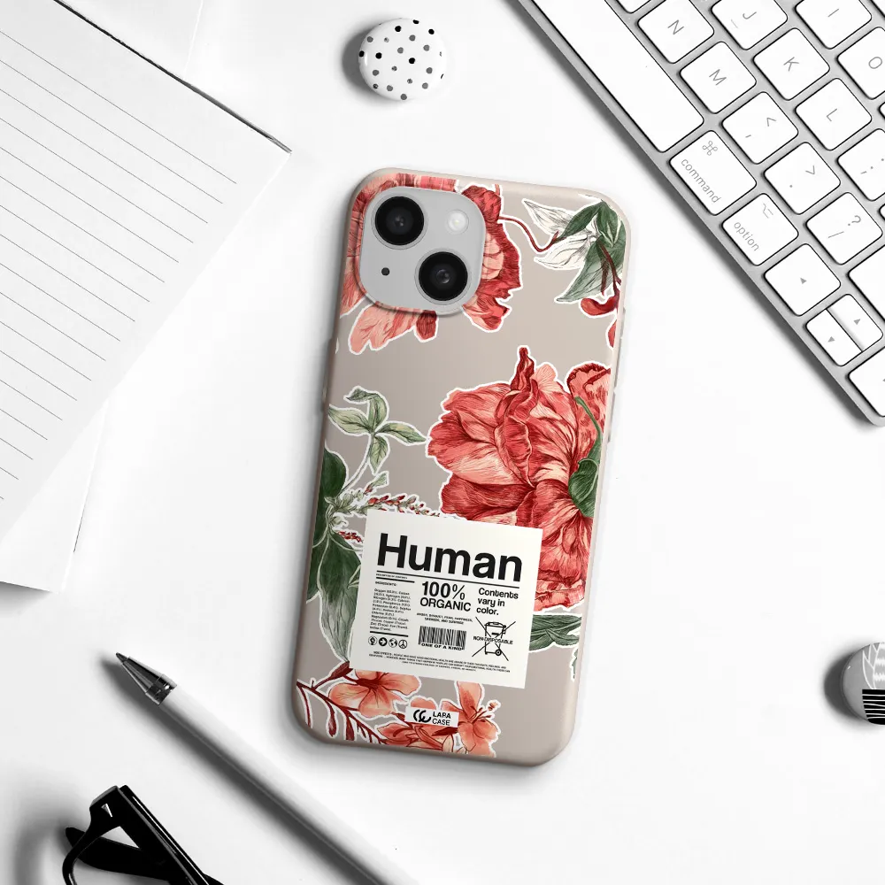 a cover of a book with flowers Apple iPhone 15 Silicone Stone Case