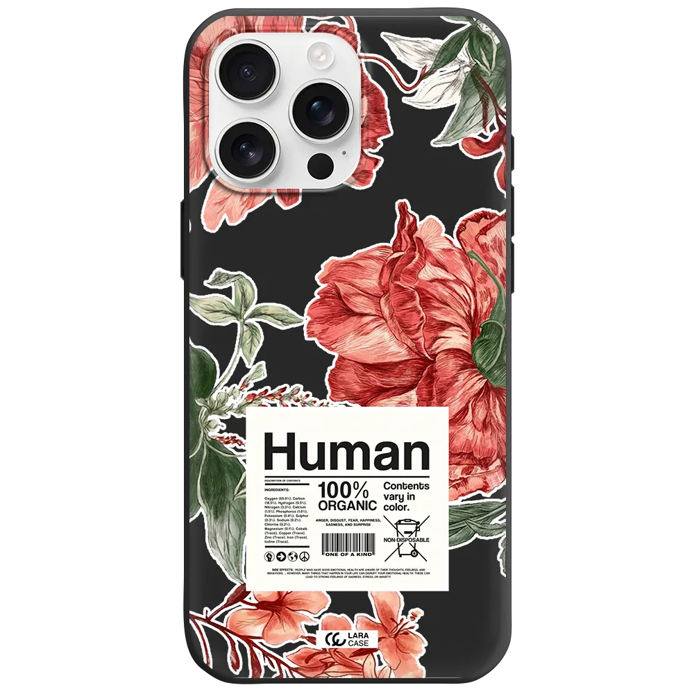 A Cover Of A Book With Flowers Apple Iphone 16 Pro Max Silicone Black Case