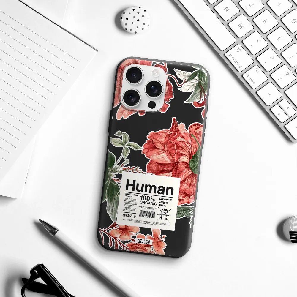 A Cover Of A Book With Flowers Apple Iphone 16 Pro Max Silicone Black Case