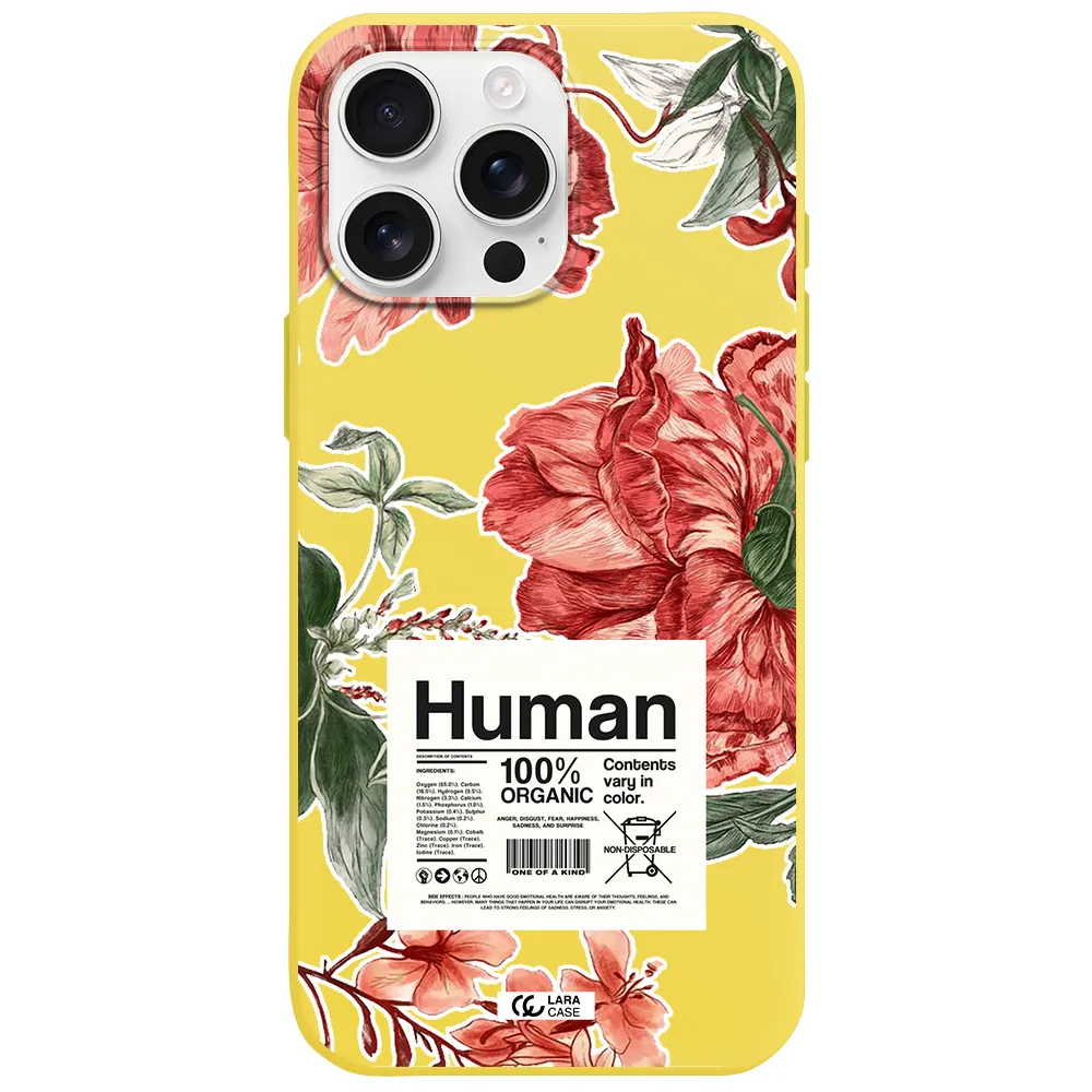 A Cover Of A Book With Flowers Apple Iphone 16 Pro Max Silicone Canary Yellow Case