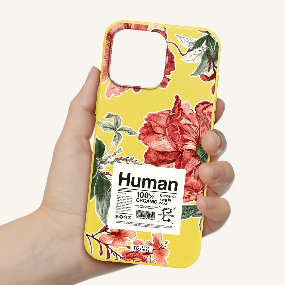 A Cover Of A Book With Flowers Apple Iphone 16 Pro Max Silicone Canary Yellow Case