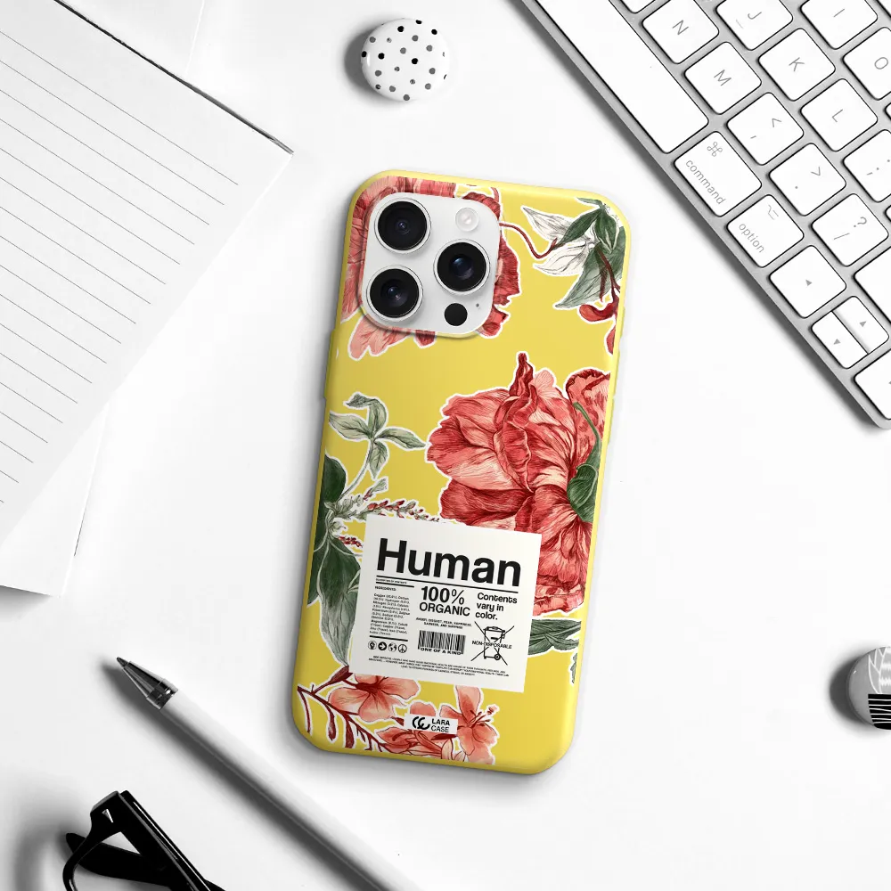 A Cover Of A Book With Flowers Apple Iphone 16 Pro Max Silicone Canary Yellow Case