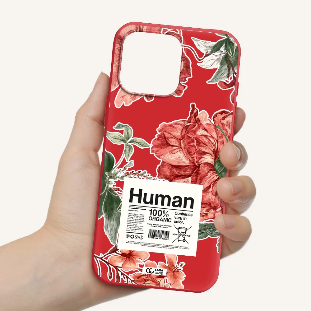 A Cover Of A Book With Flowers Apple Iphone 16 Pro Max Silicone Imperial Red Case