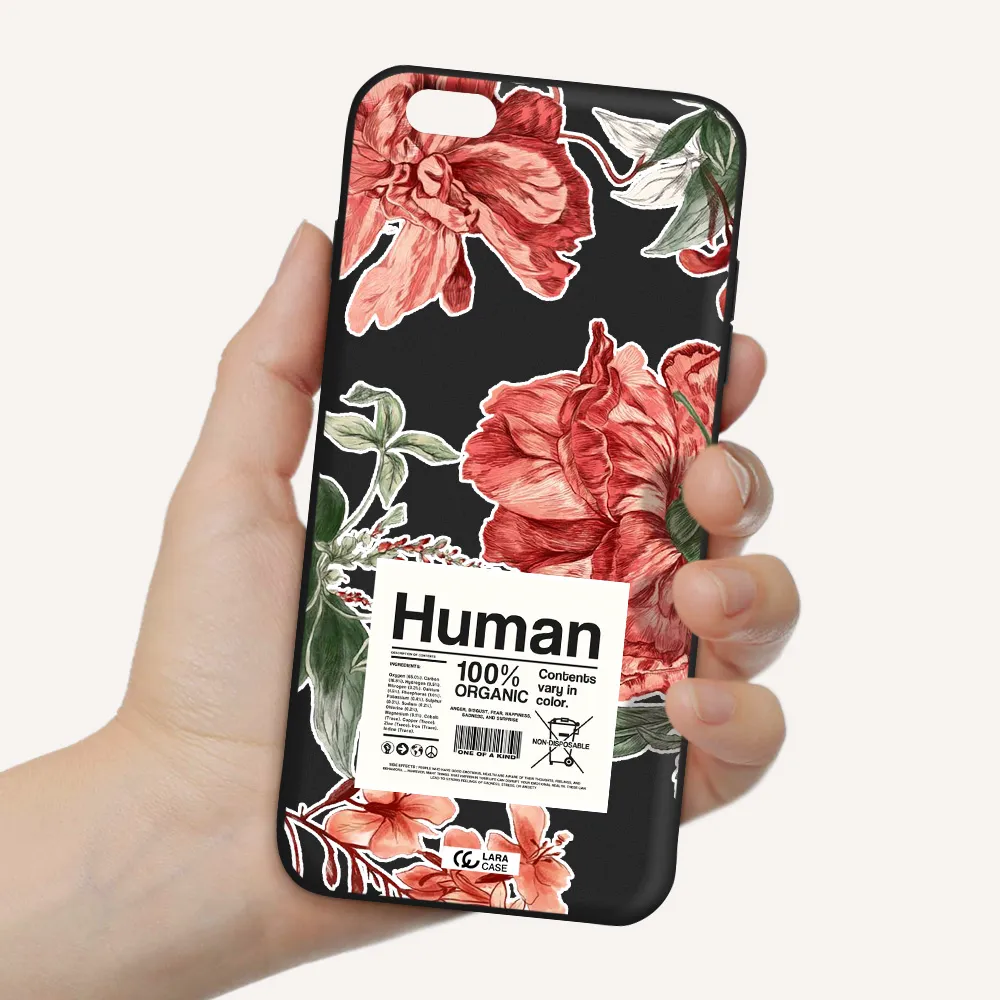 a cover of a book with flowers Apple iPhone 6 plus Silicone black Case