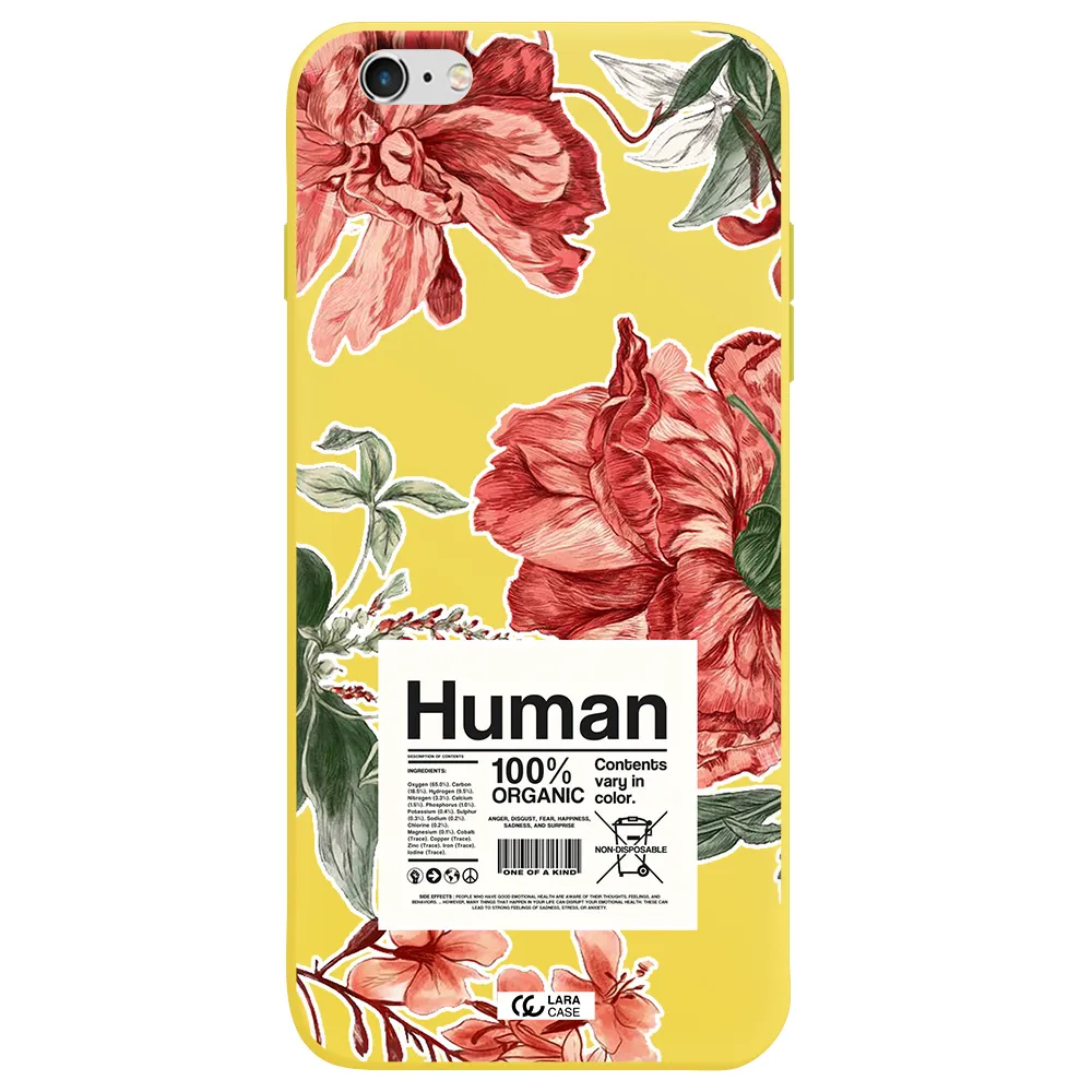 a cover of a book with flowers Apple iPhone 6 plus Silicone canary yellow Case