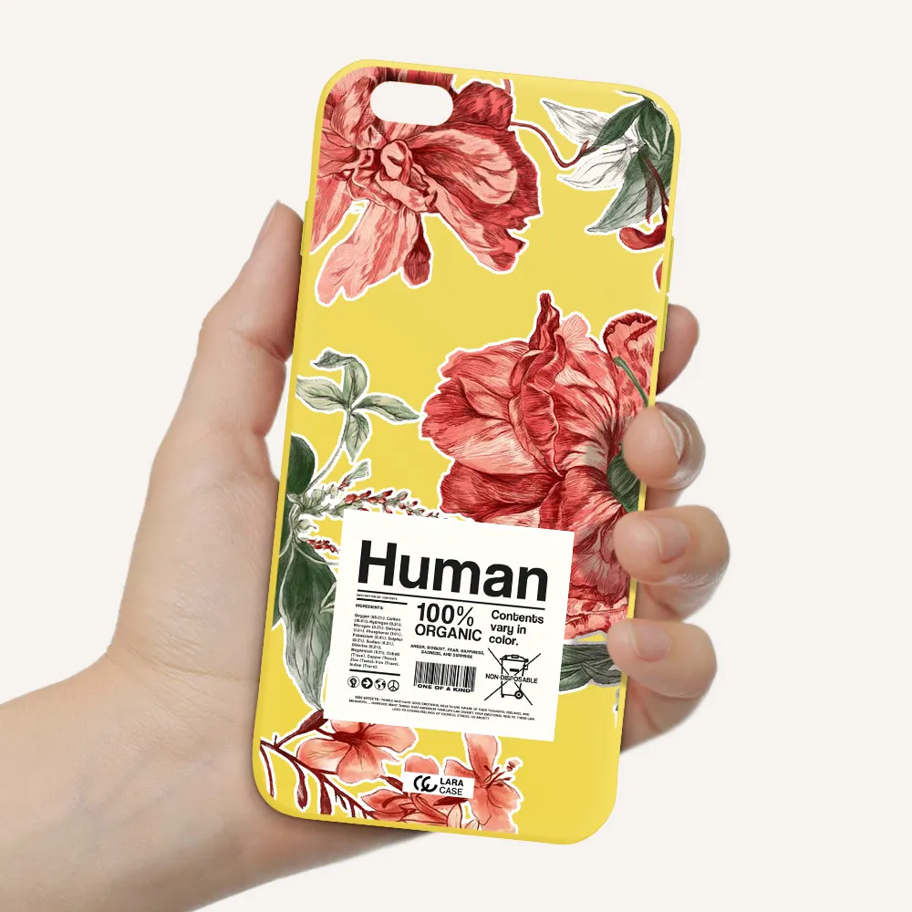 a cover of a book with flowers Apple iPhone 6 plus Silicone canary yellow Case