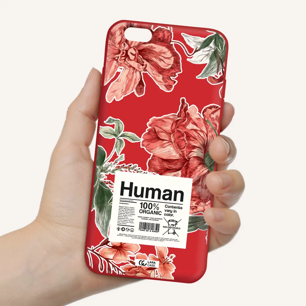 a cover of a book with flowers Apple iPhone 6 plus Silicone Imperial Red Case