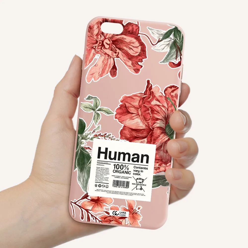 a cover of a book with flowers Apple iPhone 6 plus Silicone pastel pink Case