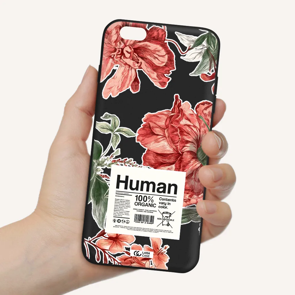 a cover of a book with flowers Apple iPhone 6 s plus Silicone black Case