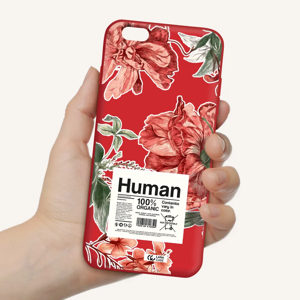 a cover of a book with flowers Apple iPhone 6 s plus Silicone Imperial Red Case