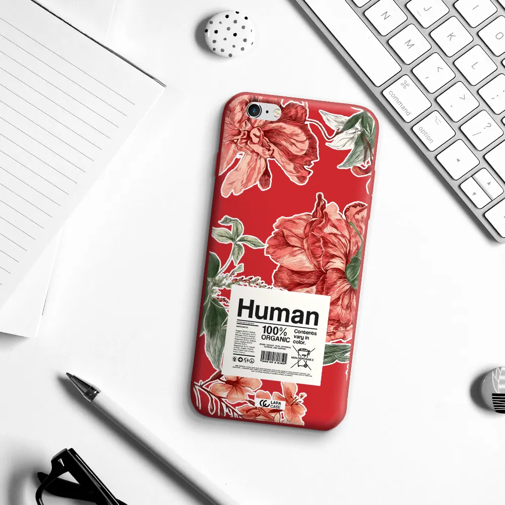 a cover of a book with flowers Apple iPhone 6 s plus Silicone Imperial Red Case