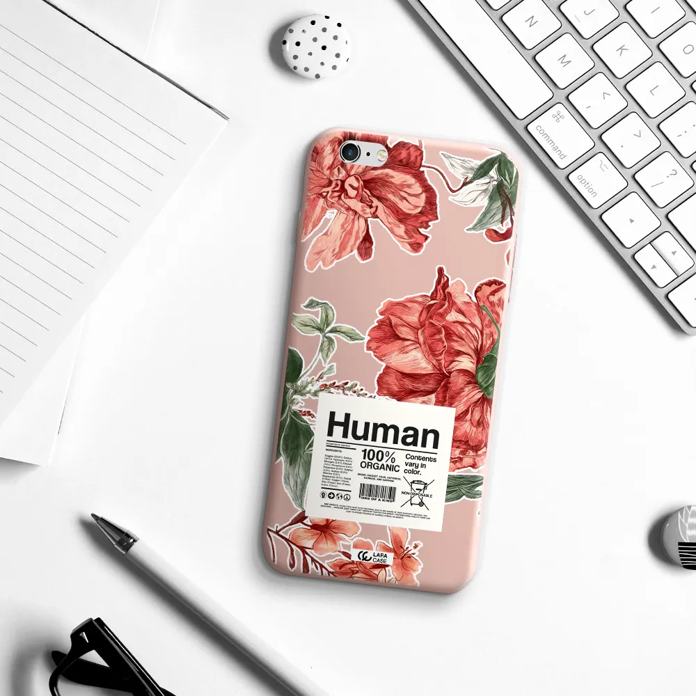 a cover of a book with flowers Apple iPhone 6 s plus Silicone pastel pink Case