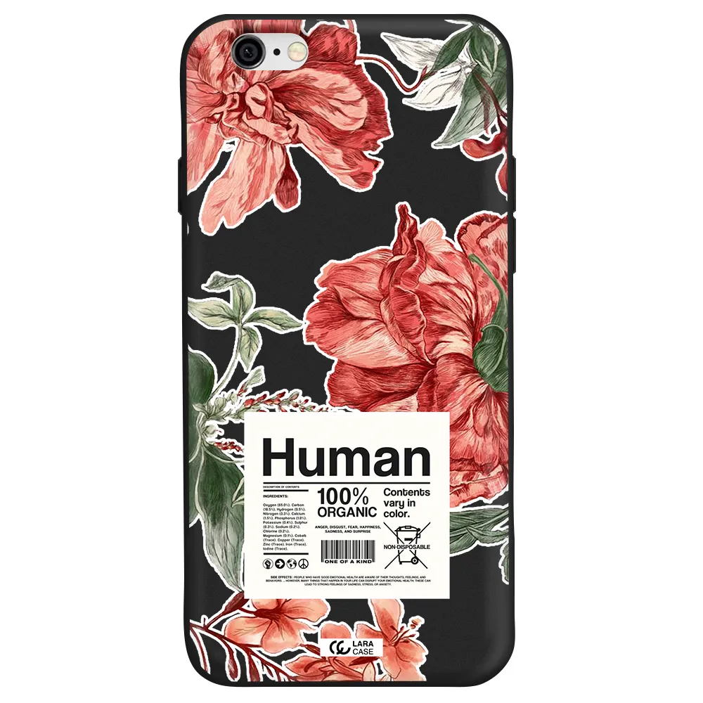 a cover of a book with flowers Apple iPhone 6 Silicone black Case