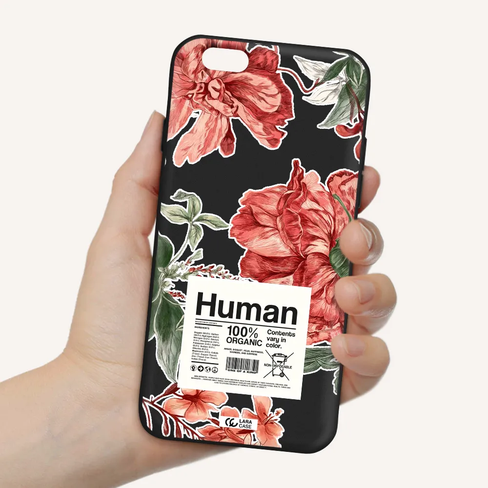 a cover of a book with flowers Apple iPhone 6 Silicone black Case