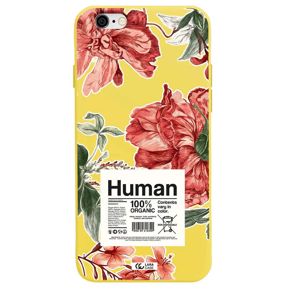 a cover of a book with flowers Apple iPhone 6 Silicone canary yellow Case