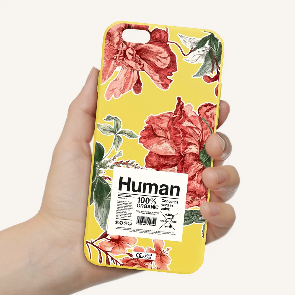 a cover of a book with flowers Apple iPhone 6 Silicone canary yellow Case