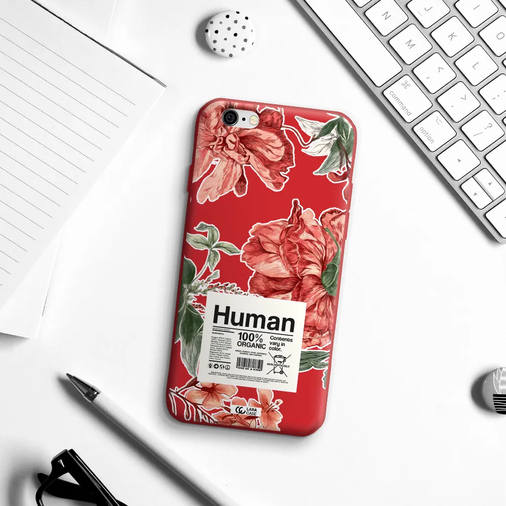 a cover of a book with flowers Apple iPhone 6 Silicone Imperial Red Case