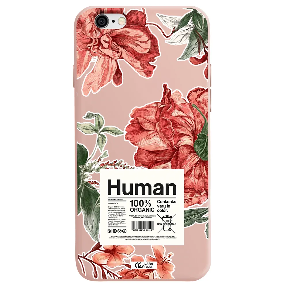 a cover of a book with flowers Apple iPhone 6 Silicone pastel pink Case