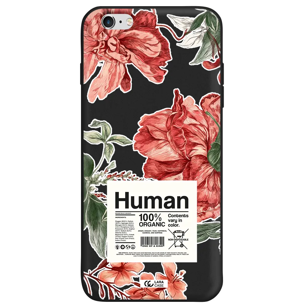 a cover of a book with flowers Apple iPhone 6S Silicone black Case