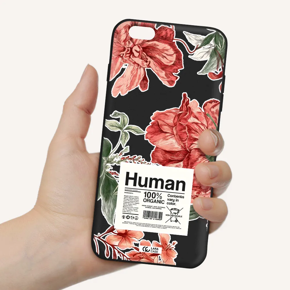 a cover of a book with flowers Apple iPhone 6S Silicone black Case