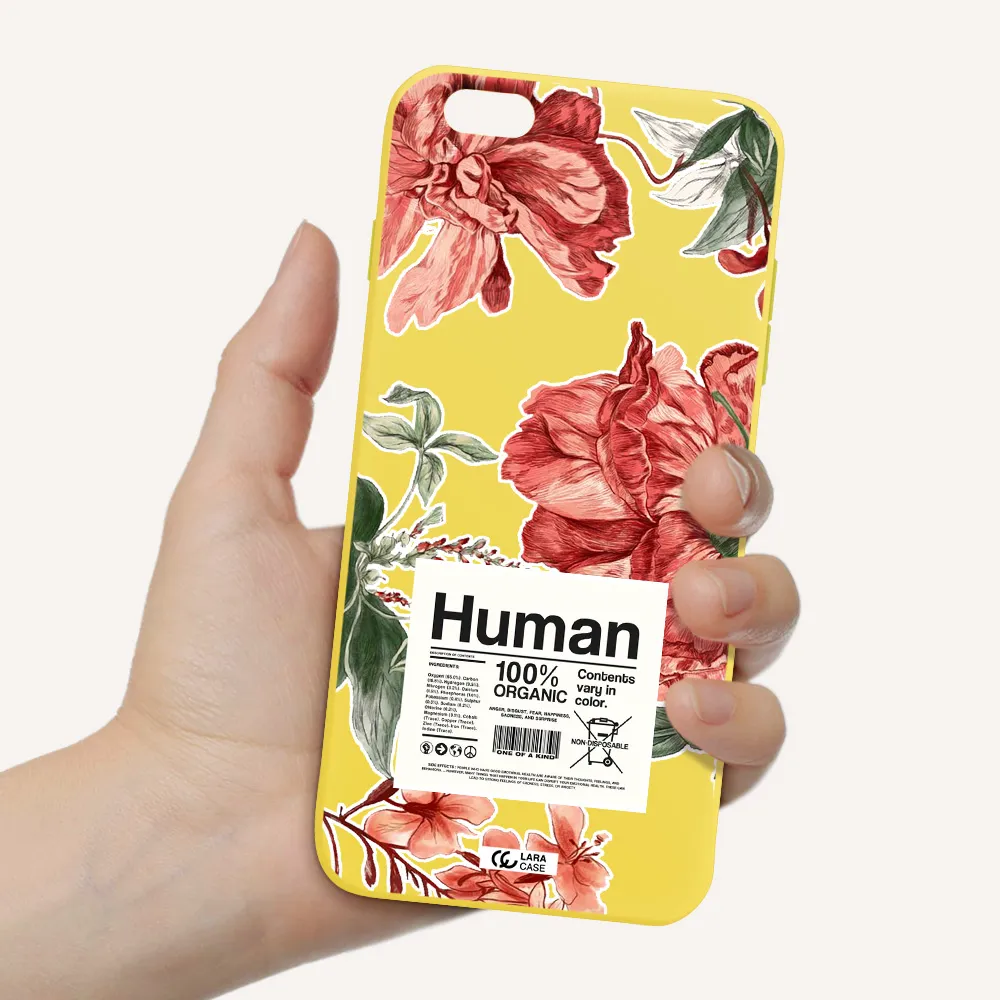 a cover of a book with flowers Apple iPhone 6S Silicone canary yellow Case