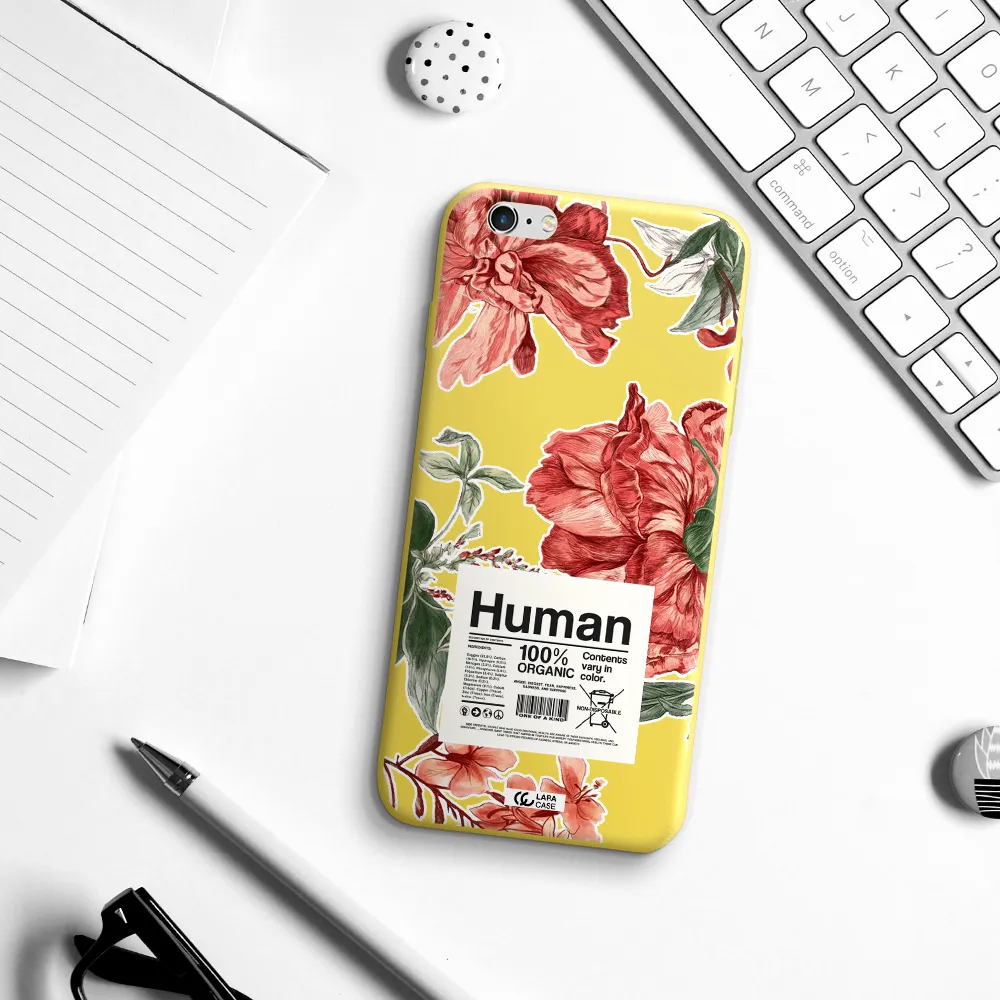 a cover of a book with flowers Apple iPhone 6S Silicone canary yellow Case