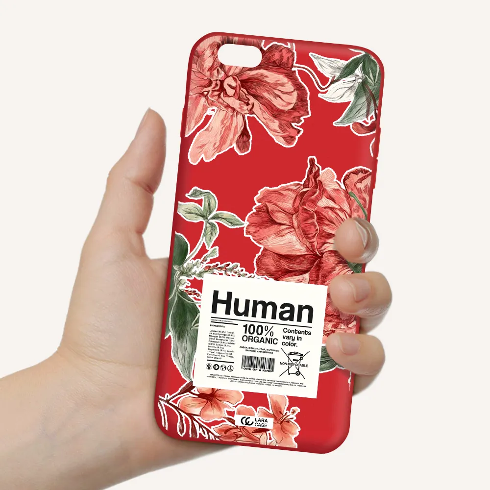 a cover of a book with flowers Apple iPhone 6S Silicone Imperial Red Case