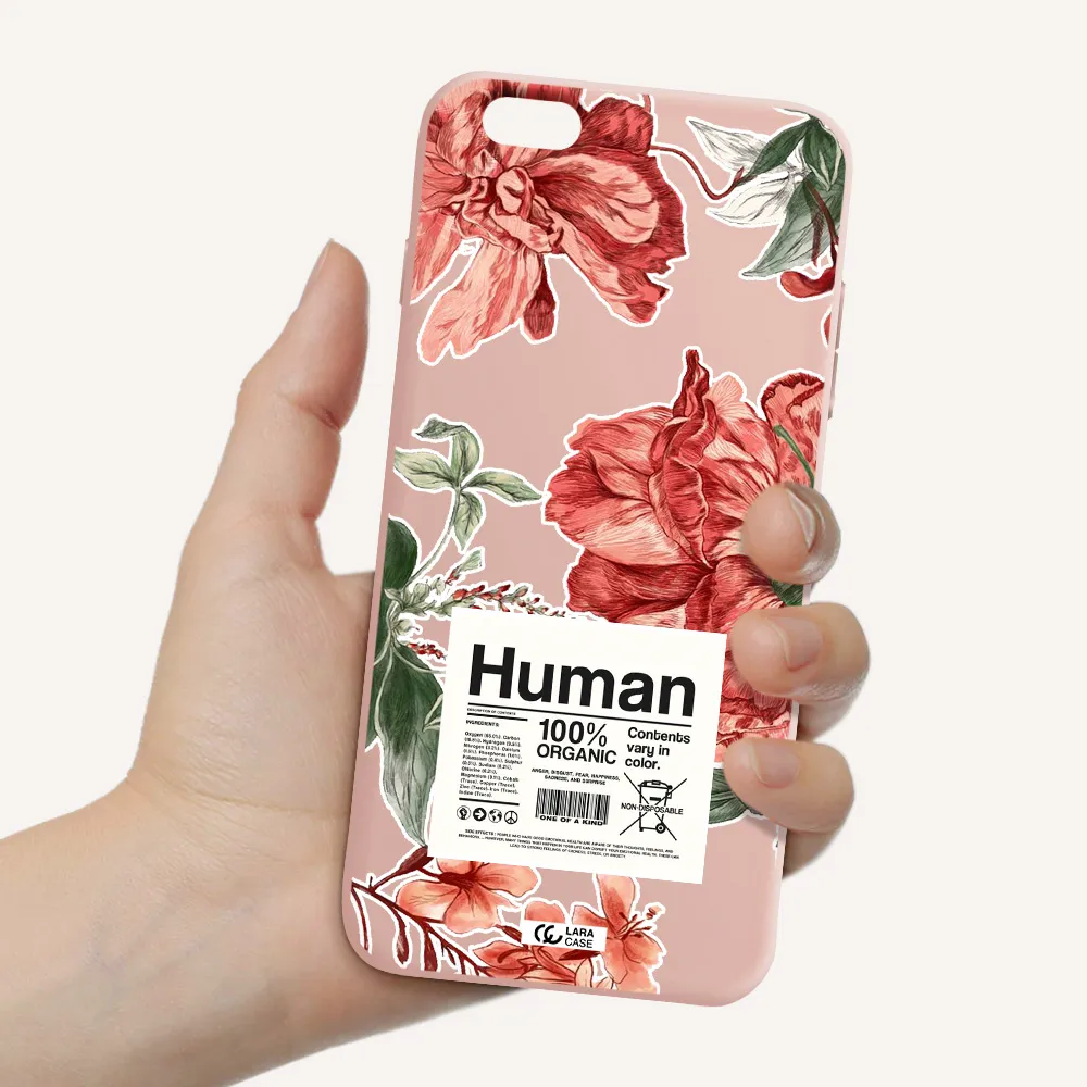 a cover of a book with flowers Apple iPhone 6S Silicone pastel pink Case