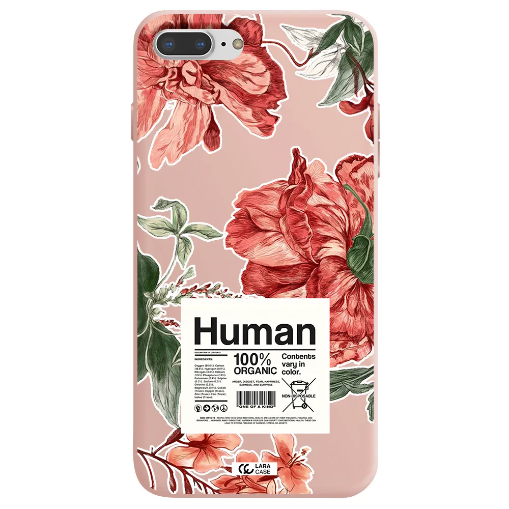 a cover of a book with flowers Apple iPhone 7 plus Silicone pastel pink Case