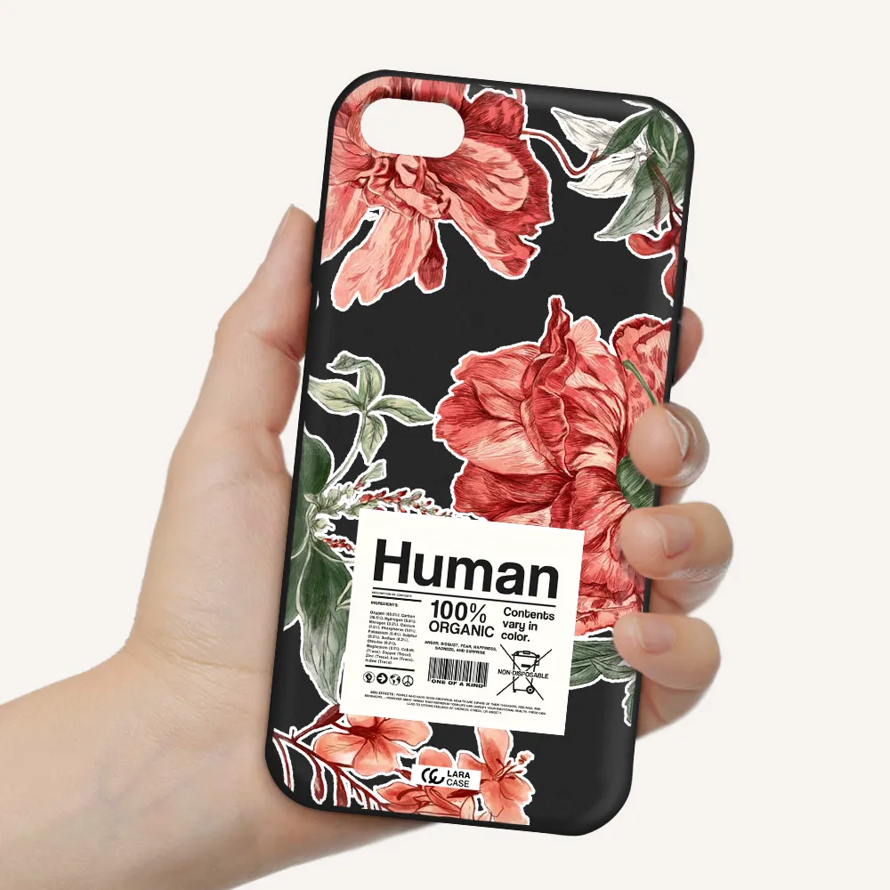 a cover of a book with flowers Apple iPhone 7 Silicone black Case