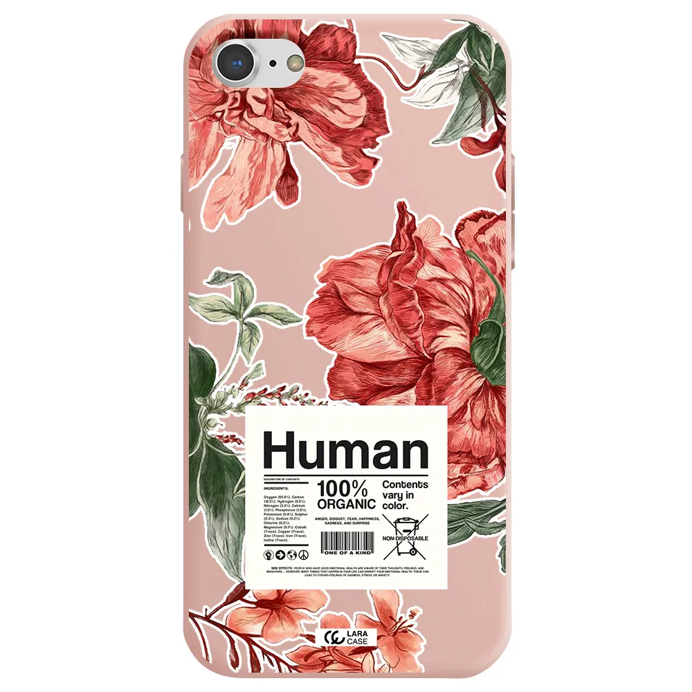 a cover of a book with flowers Apple iPhone 7 Silicone pastel pink Case