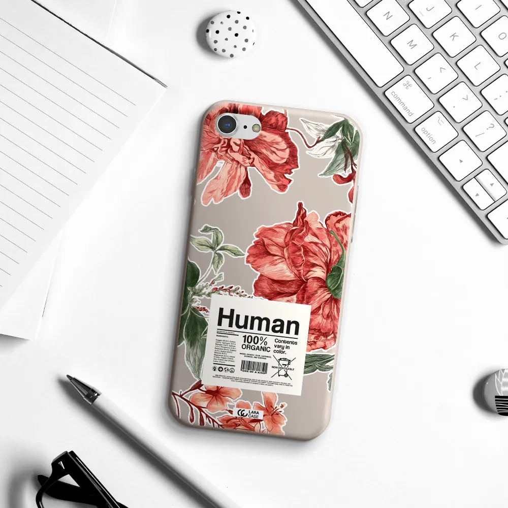 a cover of a book with flowers Apple iPhone 7 Silicone Stone Case